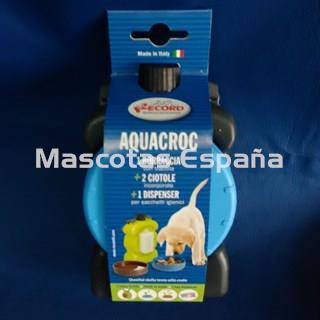 RECORD Cantimplora con dos Comederos y Porta Bolsas 0.4L Negro - Imagen 1